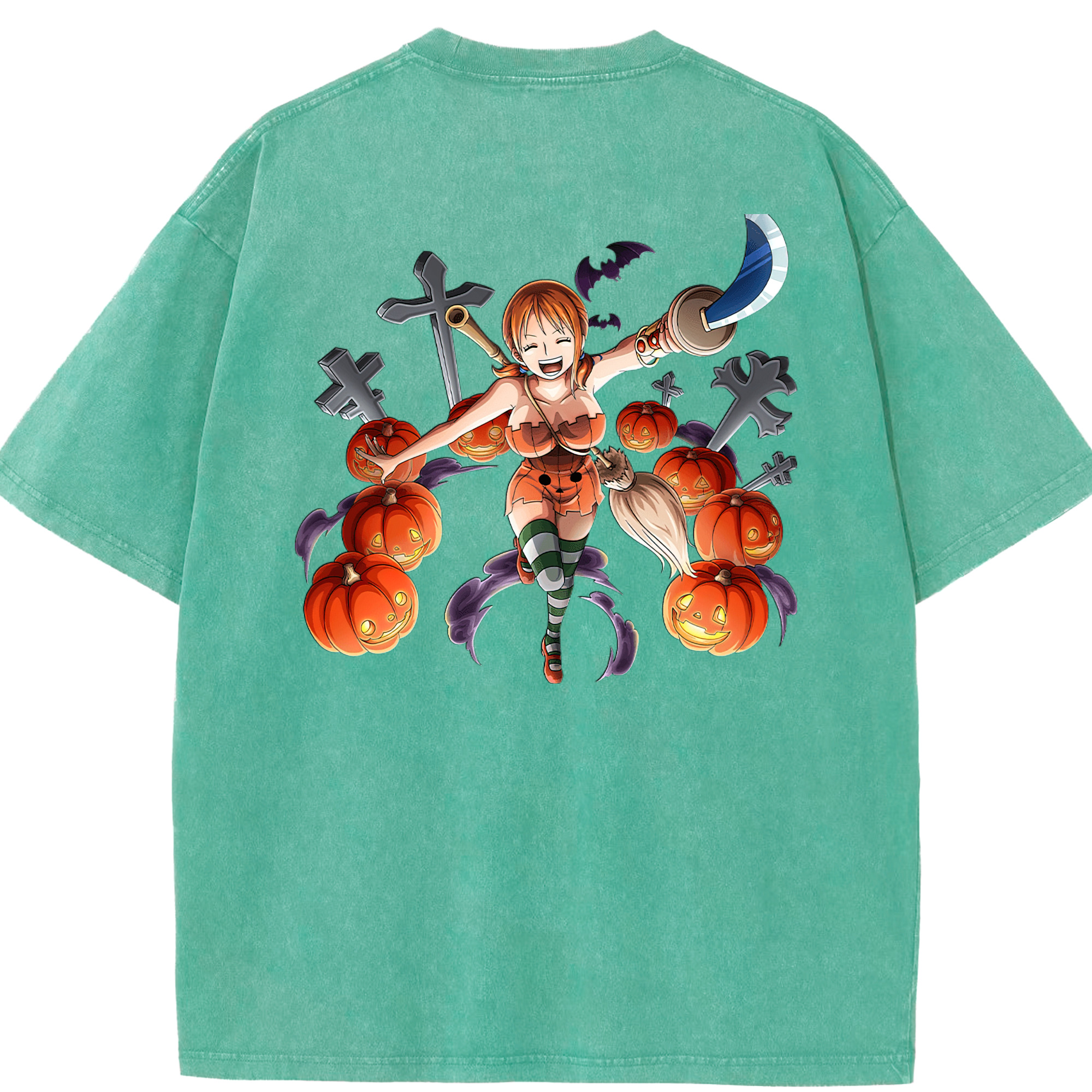 ワンピース ナミ ONE PIECE Nami 綿100% ヴィンテージ風 半袖Tシャツ（背面プリント）